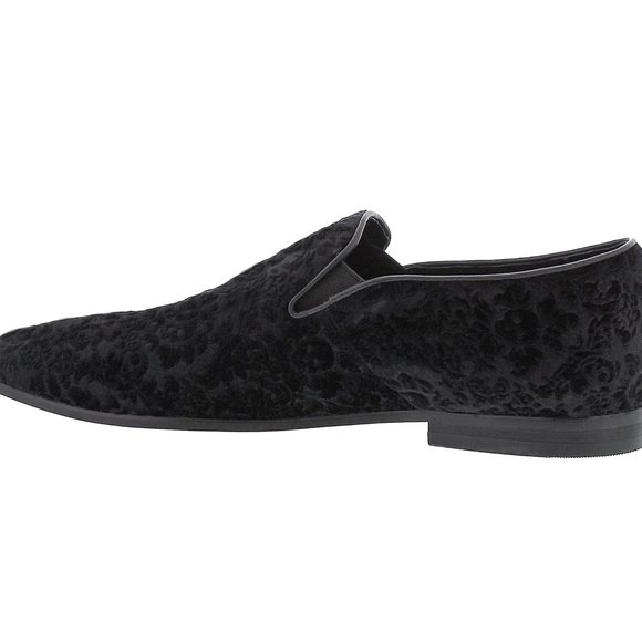 NEW Robert Graham Sonoma Velvet Loafer! 8 Black Venetian Embossed Skulls Floral - Picture 3 of 5
